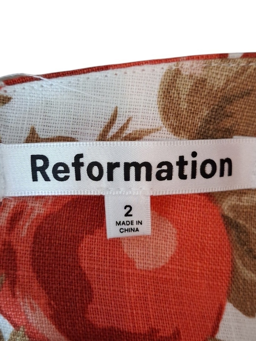 Reformation White Cotton Sundress with Red Tomato Print - Picture 4 of 4